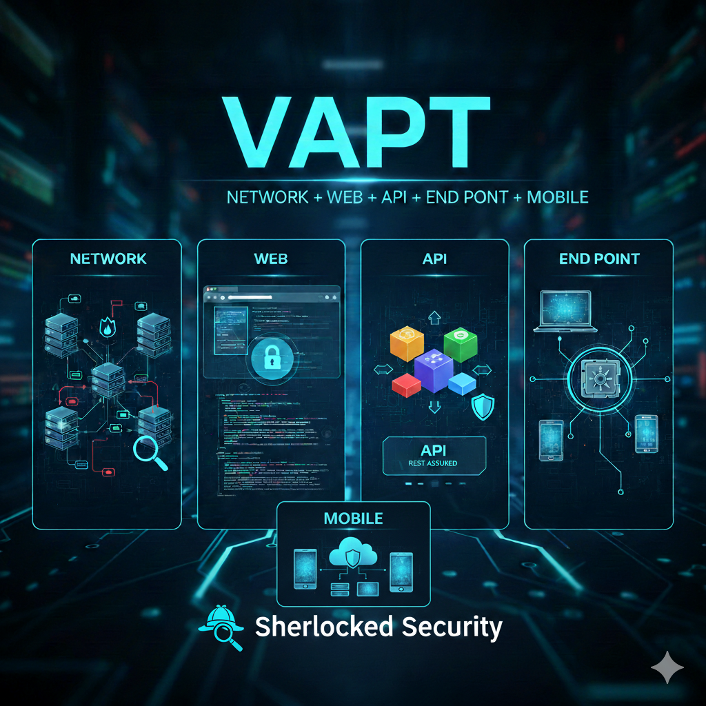 VAPT – Network + Web + API + Endpoint + Mobile   – Sherlocked Security – SS NWAEM003
